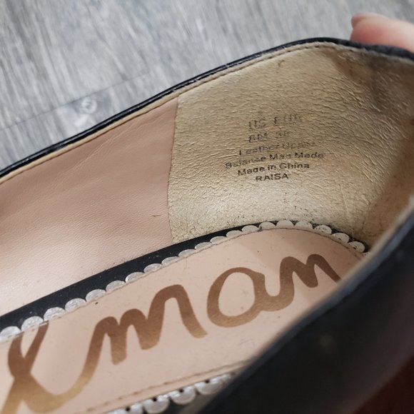 Sam Edelman Raisa Studded Ballerina Flat Sz 8 Pointed Toe Black Leather - Picture 7 of 10